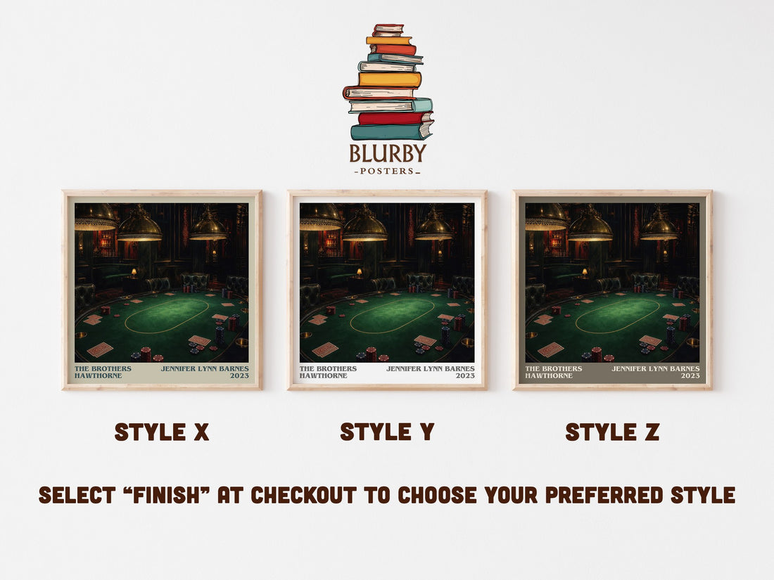 The Brothers Hawthorne literary print in frame leaning in hallway – mystery wall art (mockup)