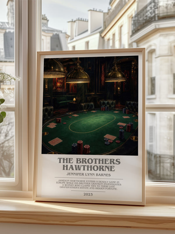 The Brothers Hawthorne bookish poster colour and style options – Jennifer Lynn Barnes book art