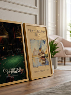 The Brothers Hawthorne watercolour print framed by window – literary home decor