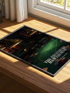 The Brothers Hawthorne watercolour book poster framed on wall – mystery wall art