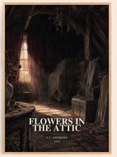 Flowers in the Attic watercolour book poster by V.C. Andrews – framed literary art print