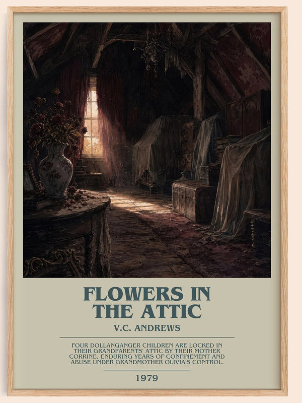 Flowers in the Attic bookish book poster by V.C. Andrews – framed literary art print