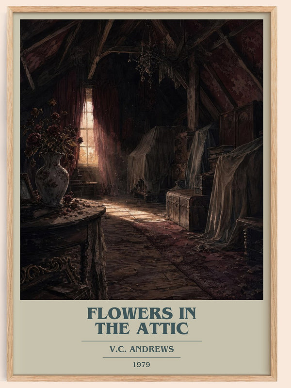 Flowers in the Attic book cover book poster by V.C. Andrews – framed literary art print