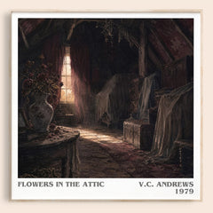 Flowers in the Attic literary book poster by V.C. Andrews – framed literary art print