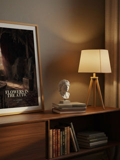 Flowers in the Attic watercolour print on bookshelf – V.C. Andrews fan gift