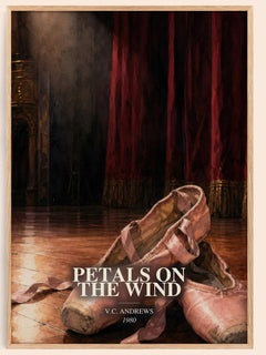 Petals on the Wind watercolour book poster by V.C. Andrews – framed literary art print