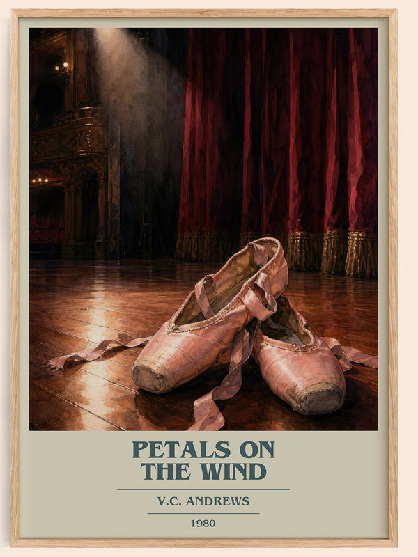 Petals on the Wind book cover book poster by V.C. Andrews – framed literary art print