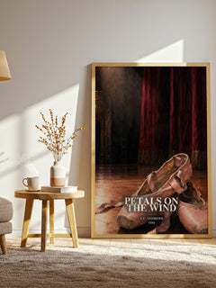 Petals on the Wind watercolour print in frame leaning in hallway – gothic wall art