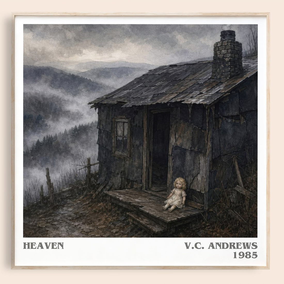 Heaven literary book poster by V.C. Andrews – framed literary art print