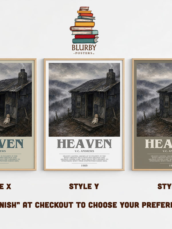 Heaven bookish print in frame leaning in hallway – gothic wall art