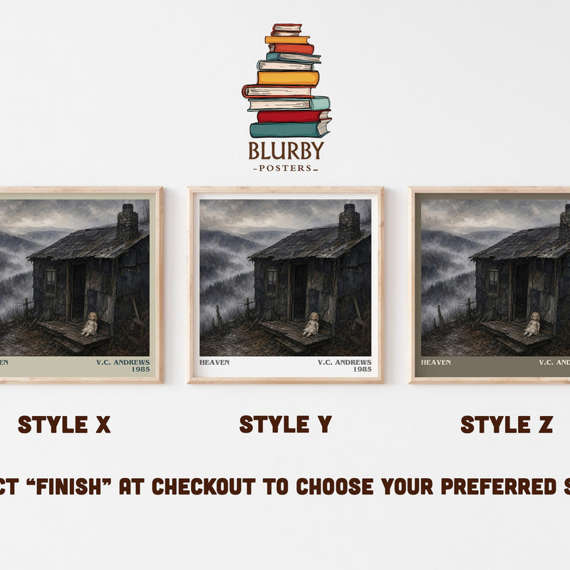 Heaven literary print in frame leaning in hallway – gothic wall art