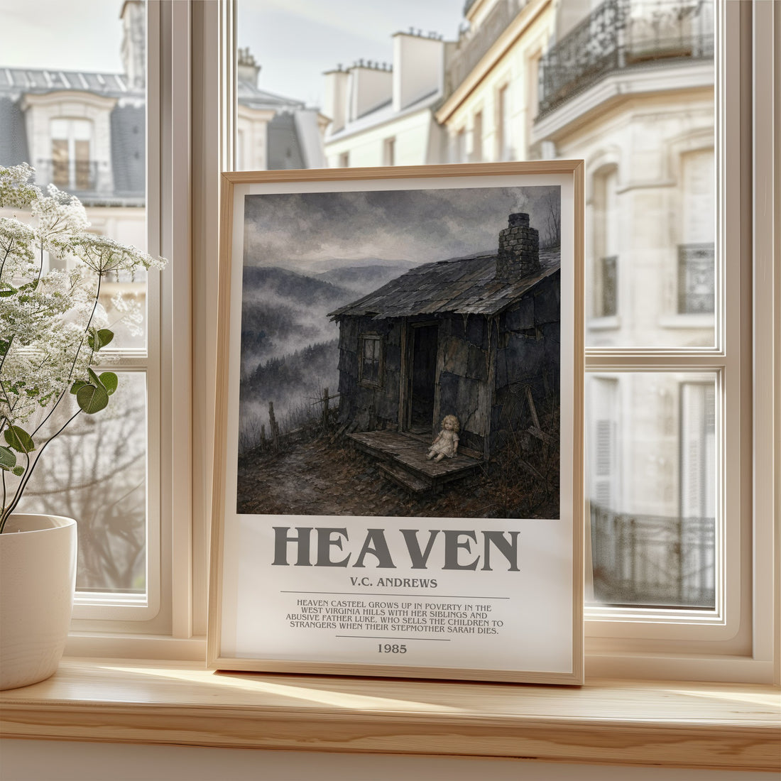 Heaven bookish poster colour and style options – V.C. Andrews book art