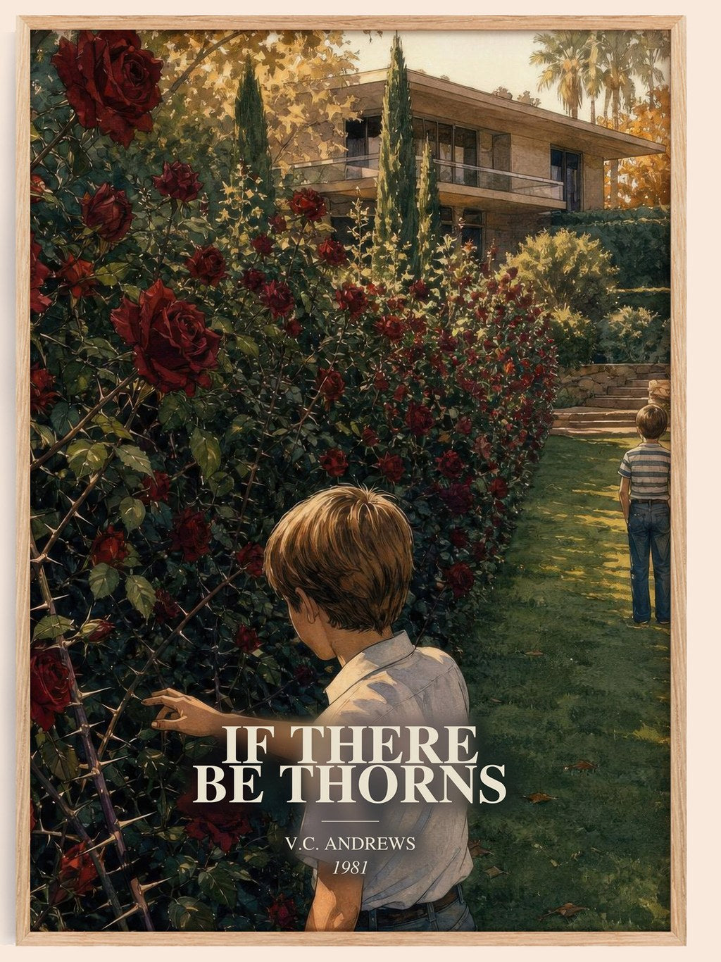 If There Be Thorns watercolour book poster by V.C. Andrews – framed literary art print