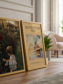 If There Be Thorns watercolour print framed by window – literary home decor