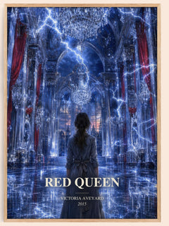 Red Queen watercolour book poster by Victoria Aveyard – framed literary art print