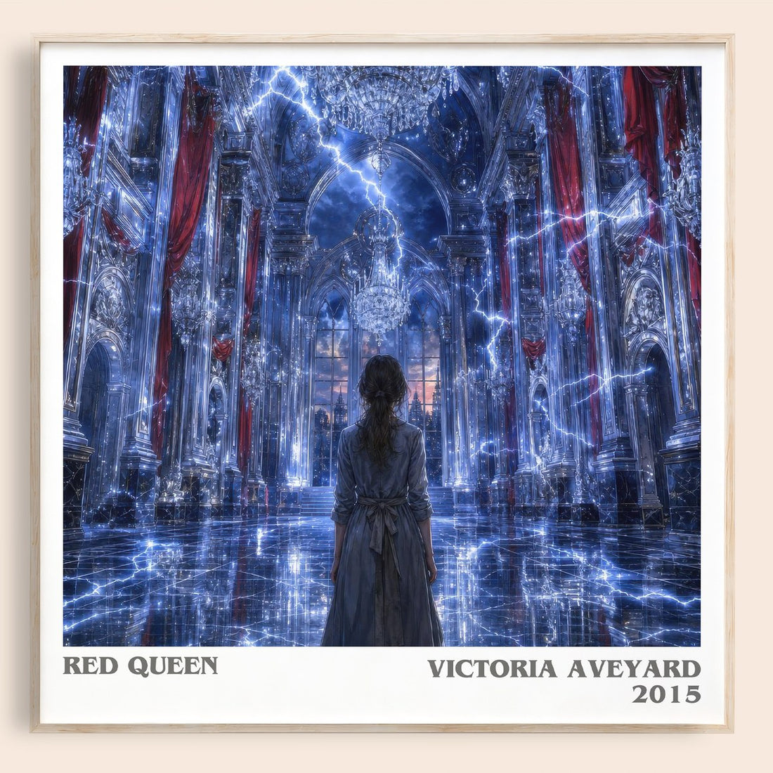 Red Queen literary book poster by Victoria Aveyard – framed literary art print