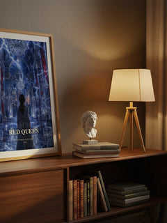 Red Queen watercolour print on bookshelf – Victoria Aveyard fan gift
