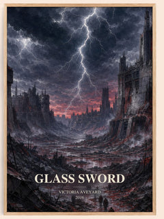 Glass Sword watercolour book poster by Victoria Aveyard – framed literary art print