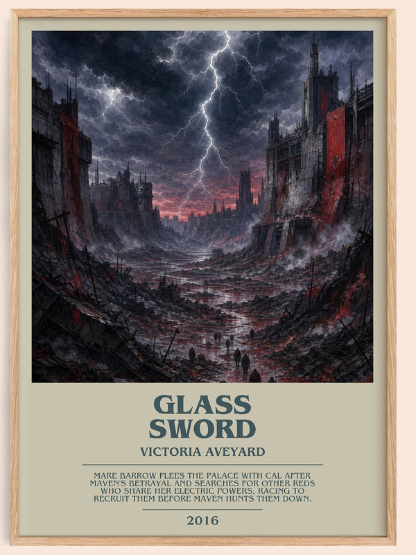 Glass Sword bookish book poster by Victoria Aveyard – framed literary art print