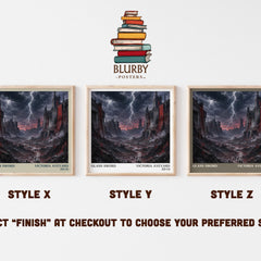 Glass Sword literary print in frame leaning in hallway – dystopian wall art
