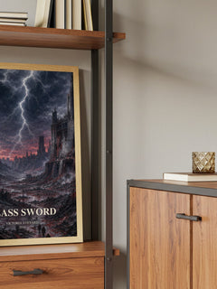Glass Sword book watercolour illustration paper finish options – matte satin gloss