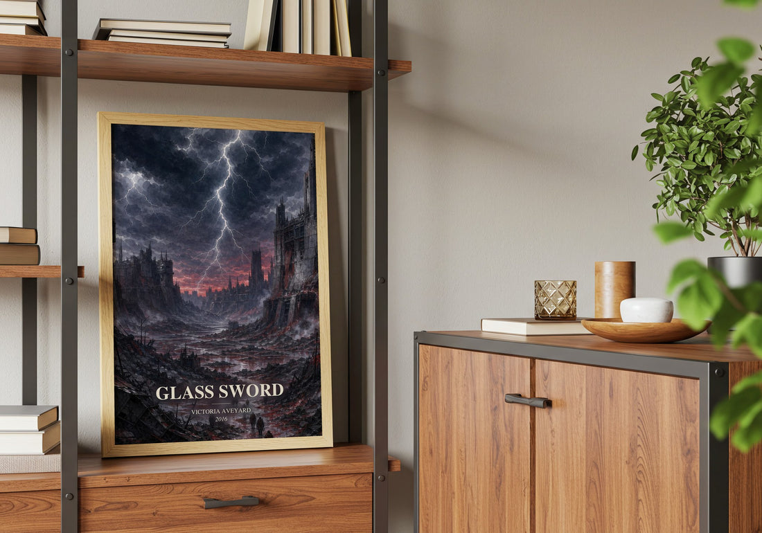 Glass Sword book watercolour illustration paper finish options – matte satin gloss