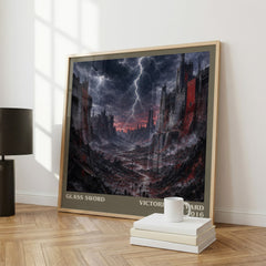 Glass Sword literary print framed by window – literary home decor