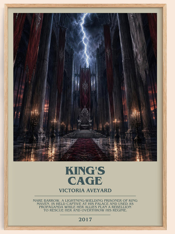 King's Cage bookish book poster by Victoria Aveyard – framed literary art print