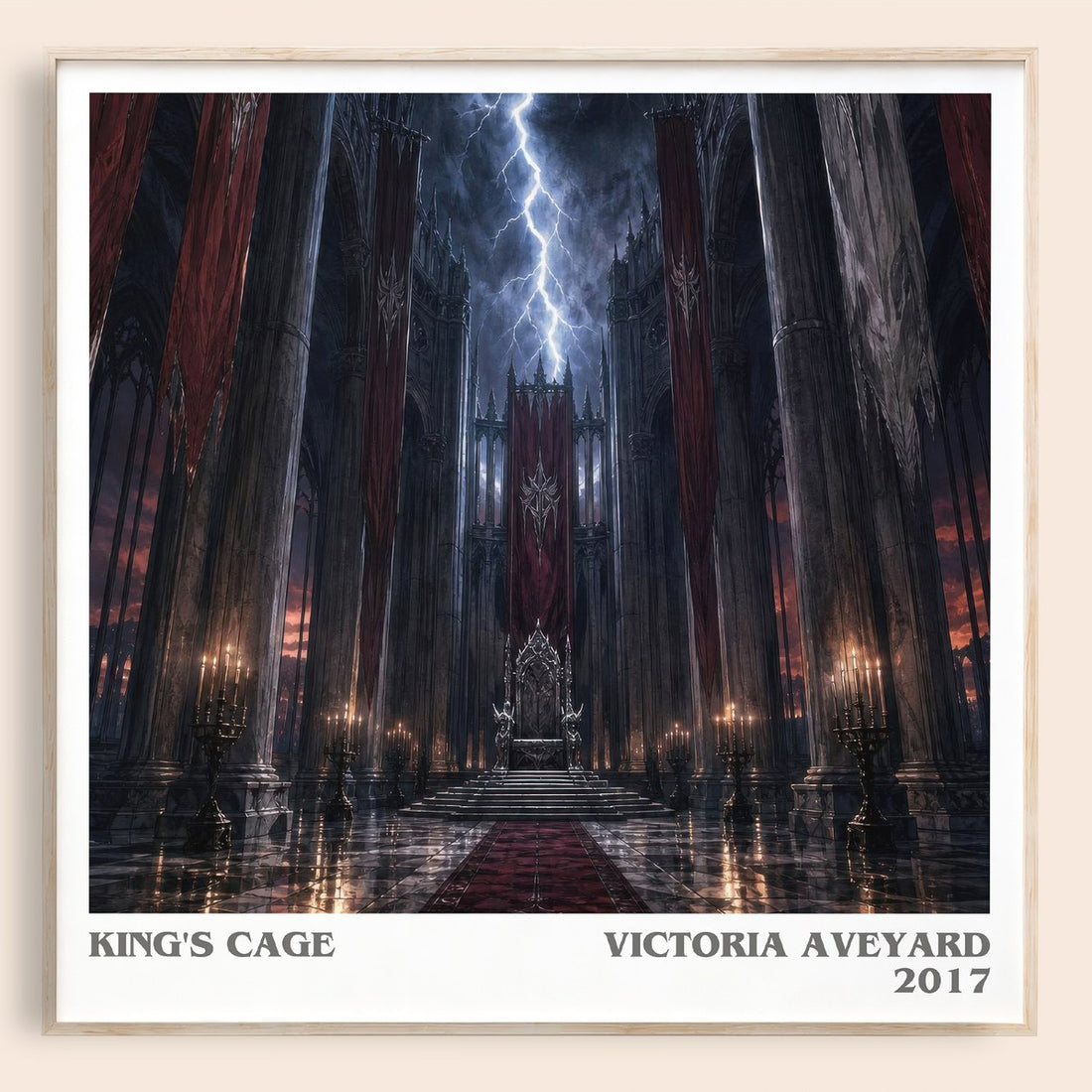 King's Cage literary book poster by Victoria Aveyard – framed literary art print