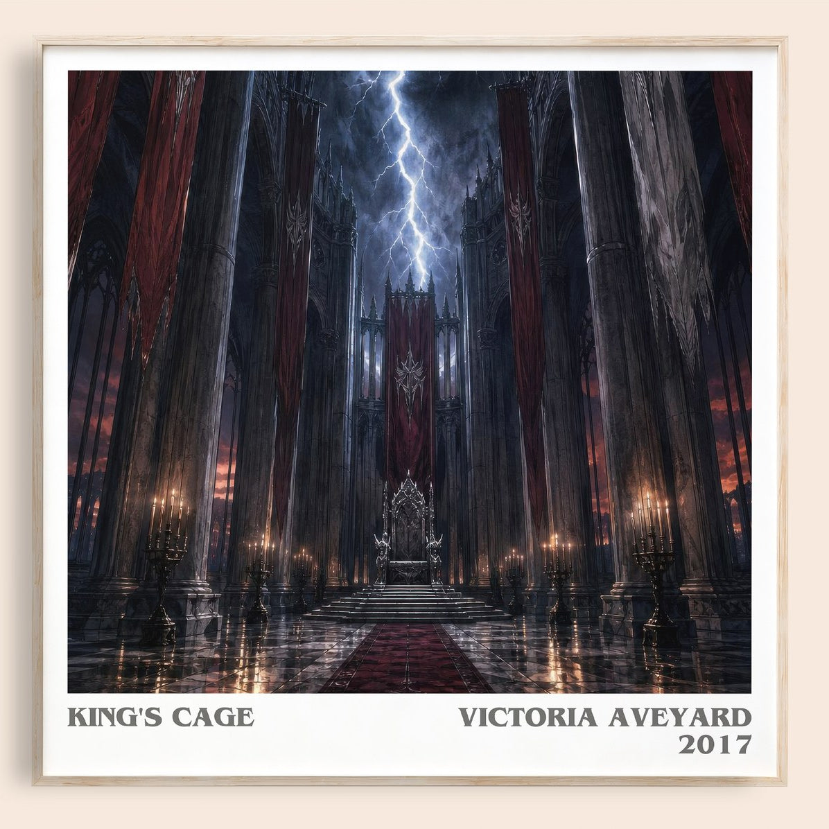 King's Cage literary book poster by Victoria Aveyard – framed literary art print