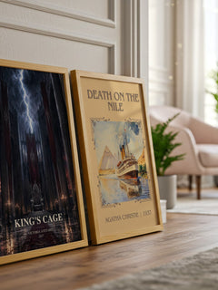 King's Cage watercolour print framed by window – literary home decor