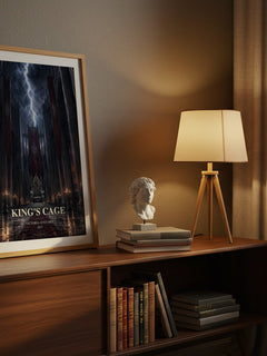 King's Cage watercolour print on bookshelf – Victoria Aveyard fan gift