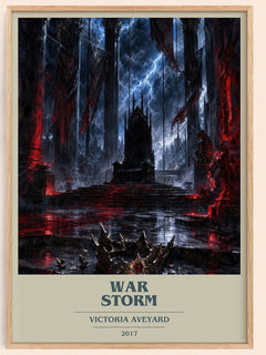 War Storm book cover book poster by Victoria Aveyard – framed literary art print