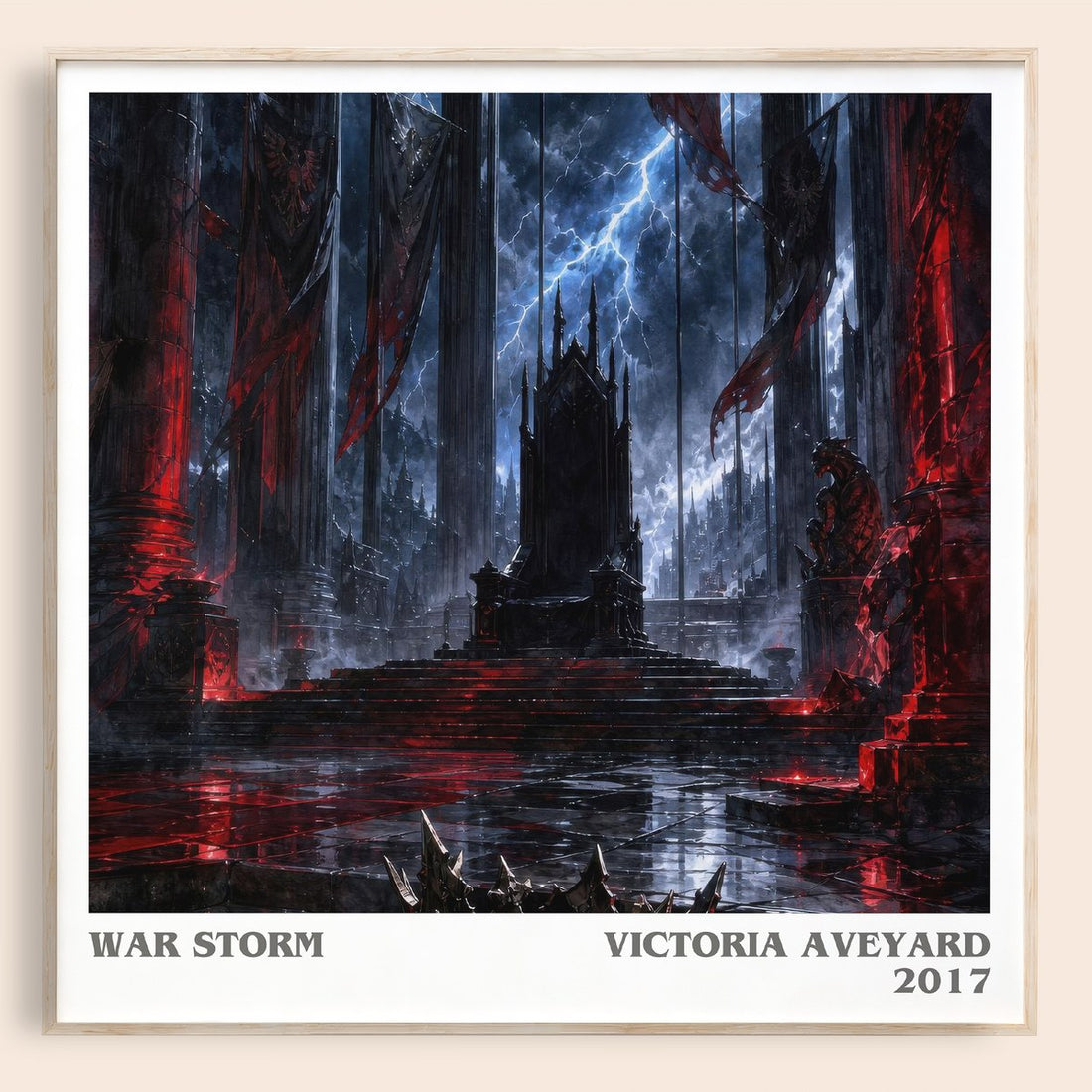 War Storm literary book poster by Victoria Aveyard – framed literary art print