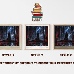 War Storm literary print in frame leaning in hallway – young adult wall art