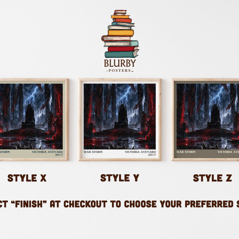 War Storm literary print in frame leaning in hallway – young adult wall art