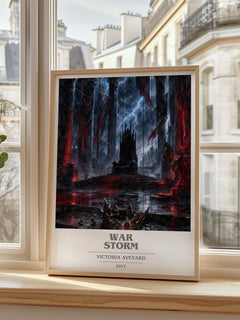 War Storm book cover poster colour and style options – Victoria Aveyard book art