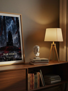 War Storm watercolour print on bookshelf – Victoria Aveyard fan gift