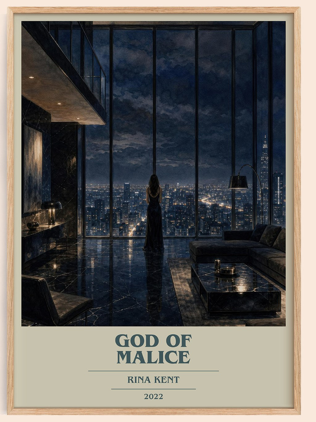 God of Malice book cover book poster by Rina Kent – framed literary art print