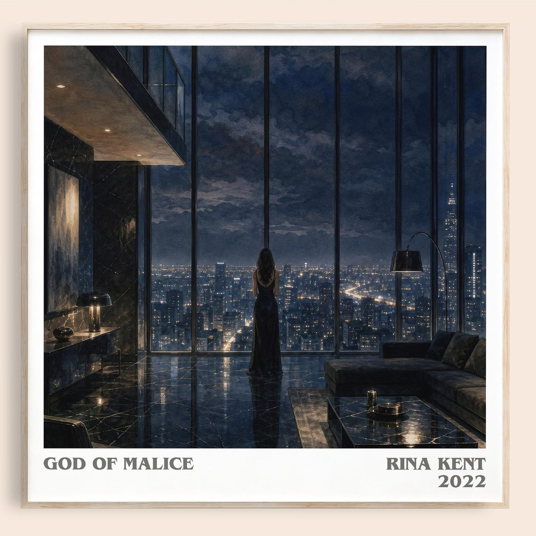 God of Malice literary book poster by Rina Kent – framed literary art print
