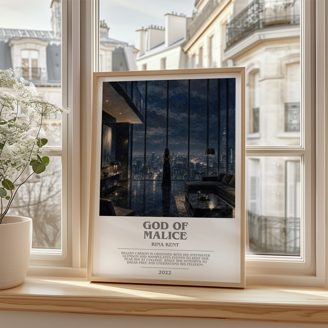 God of Malice bookish poster colour and style options – Rina Kent book art