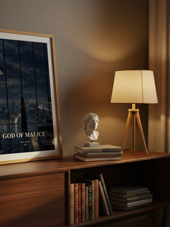 God of Malice watercolour print on bookshelf – Rina Kent fan gift