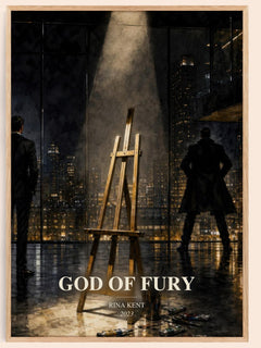 God of Fury watercolour book poster by Rina Kent – framed literary art print