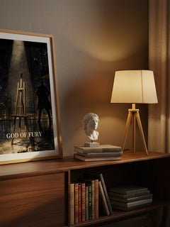 God of Fury watercolour print on bookshelf – Rina Kent fan gift