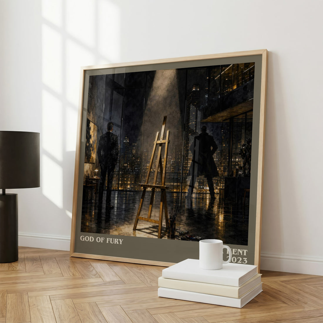 God of Fury literary print framed by window – literary home decor