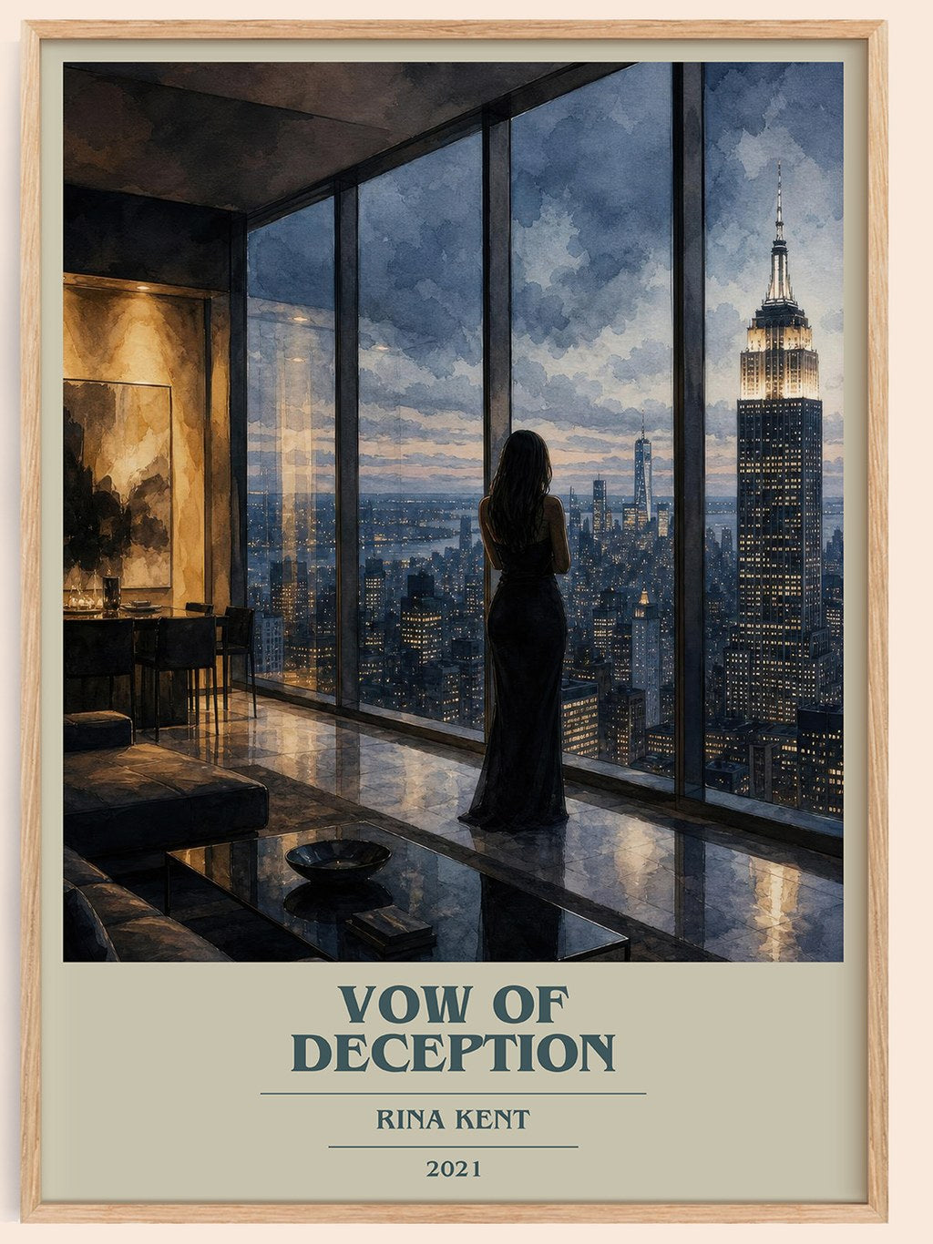 Vow of Deception book cover book poster by Rina Kent – framed literary art print