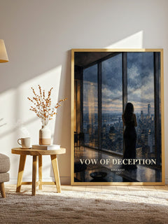 Vow of Deception watercolour print in frame leaning in hallway – romance wall art