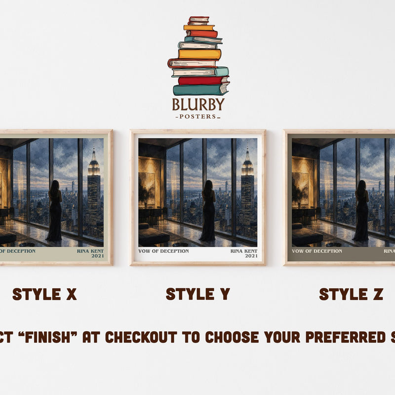 Vow of Deception literary print in frame leaning in hallway – romance wall art