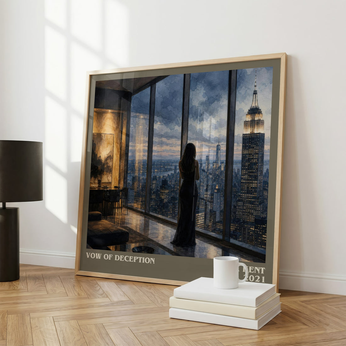 Vow of Deception literary print framed by window – literary home decor