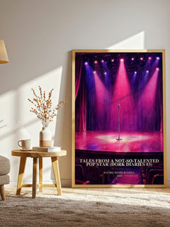 Tales from a Not-so-talented Pop Star (Dork Diaries #3) watercolour print in frame leaning in hallway – childrens wall art